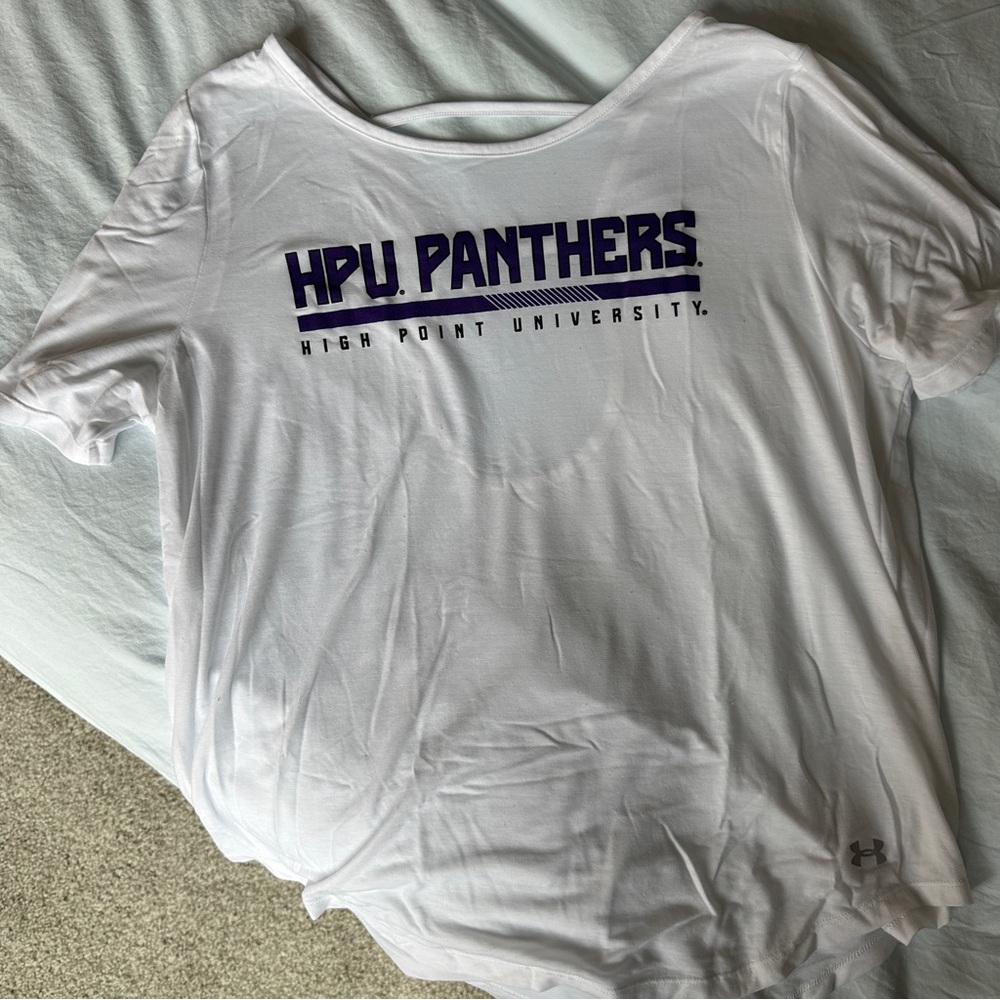 Under Armour White T-Shirt with Purple HPU Panthers Logo